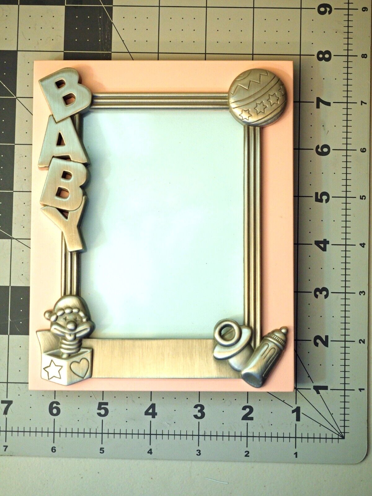 Silver & Pink "BABY" Girl Decorated Picture Frame(5x7 frame/3.5x5 picture size)  Unbranded Picture Frame - фотография #8