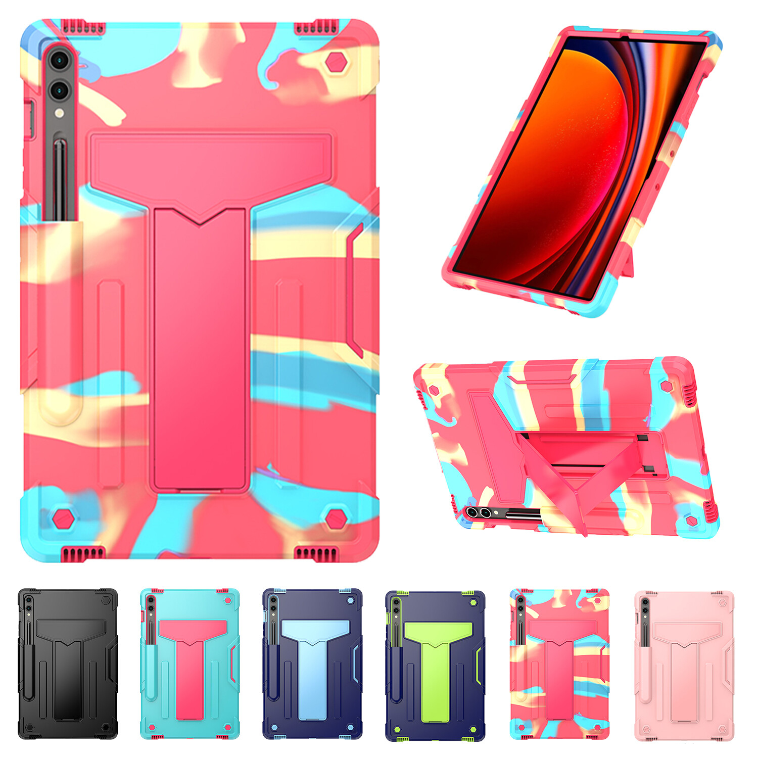For Samsung Galaxy Tab S9+/FE+ X810/X818U Heavy Duty Stand Hybrid Case Cover Unbranded Does Not Apply - фотография #21