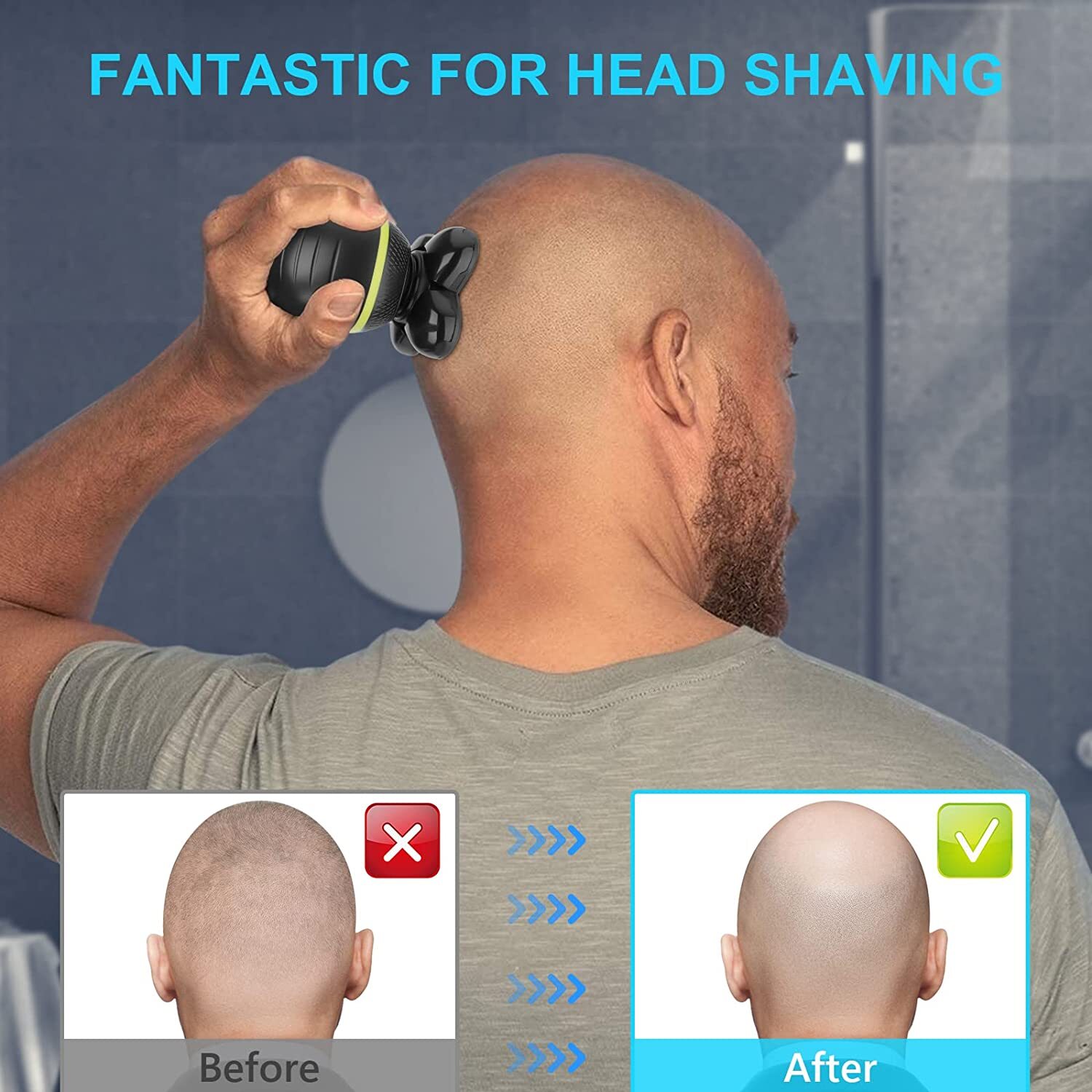 5 Blades Floating Shaving Bald Replacement Shaver Head For Razor Shave Unbranded - фотография #9