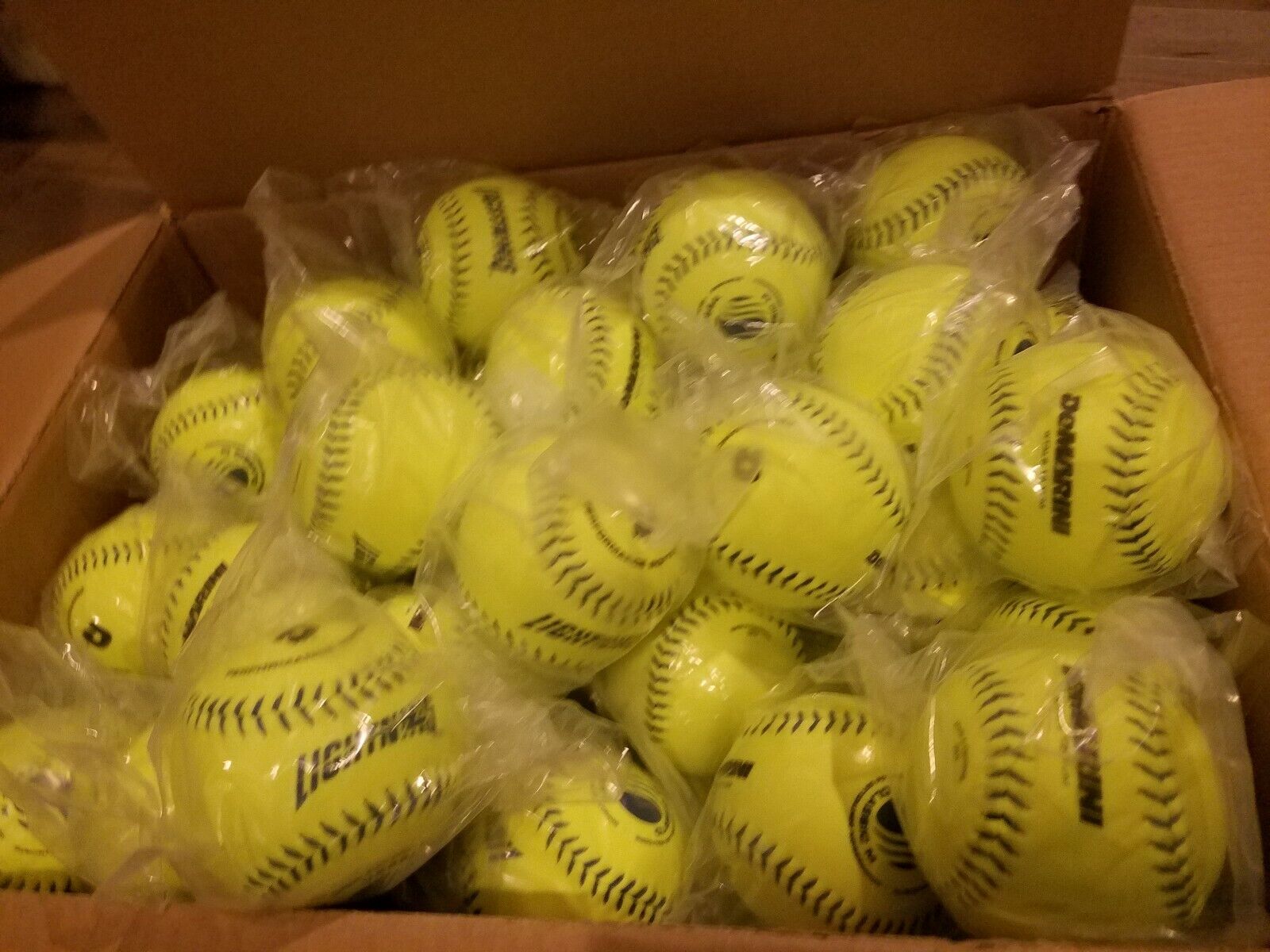 4 Dozen=48 New 12” Inch Mens Dimpled Slow Pitch Softballs Yellow Pro-Nine Pro Nine Does Not Apply - фотография #10