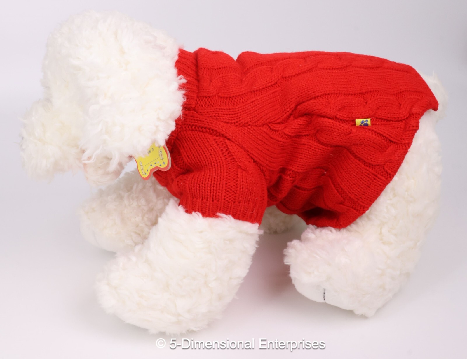 BUILD-A-BEAR Workshop White MALTESE Puppy DOG Red Sweater 14" Plush NEW w/Tags Build-A-Bear Workshop - фотография #3