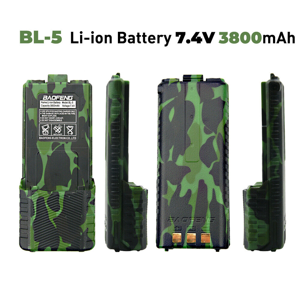 2X Brand New Baofeng UV5R series 7.4v 3800mAh Li-ion Extended Battery Camo Green Baofeng Does Not Apply - фотография #4