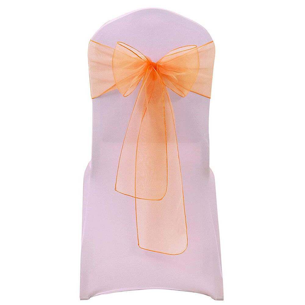 10/50/100 pcs Organza Chair Cover Sash Bow Wedding Party Reception Banquet Decor Unbranded Does not apply - фотография #3