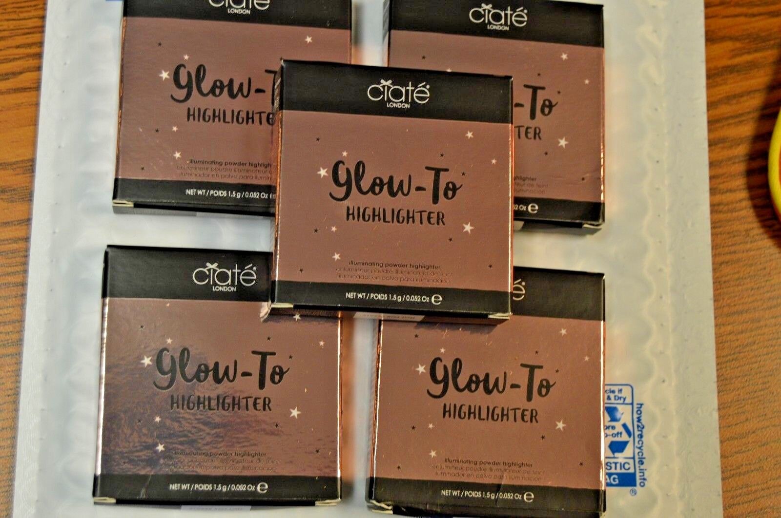 5x Ciate London Glow To Highlighter illuminating Powder Moondust Dented Boxes Ciate London Glow To Highlighter - фотография #2