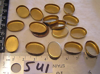 16 Vtg Oval Brass setting 18x13mm 3mm Lip Flat rhinestone Cameo Jewelry Findings Unbranded
