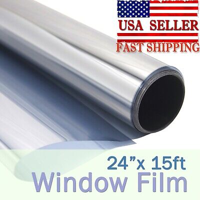 24"x15ft 20% Window Film Privacy Reflective One Way Mirror Tint Home Office UV AtoZ