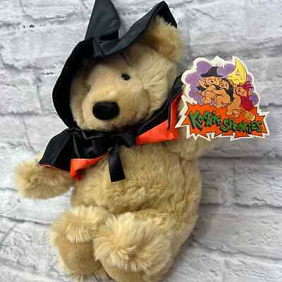 Vintage Kookie Spookies Witch Teddy Bear Stuffed Plush 13" Tan Tags Commonwealth Commonwealth - фотография #3