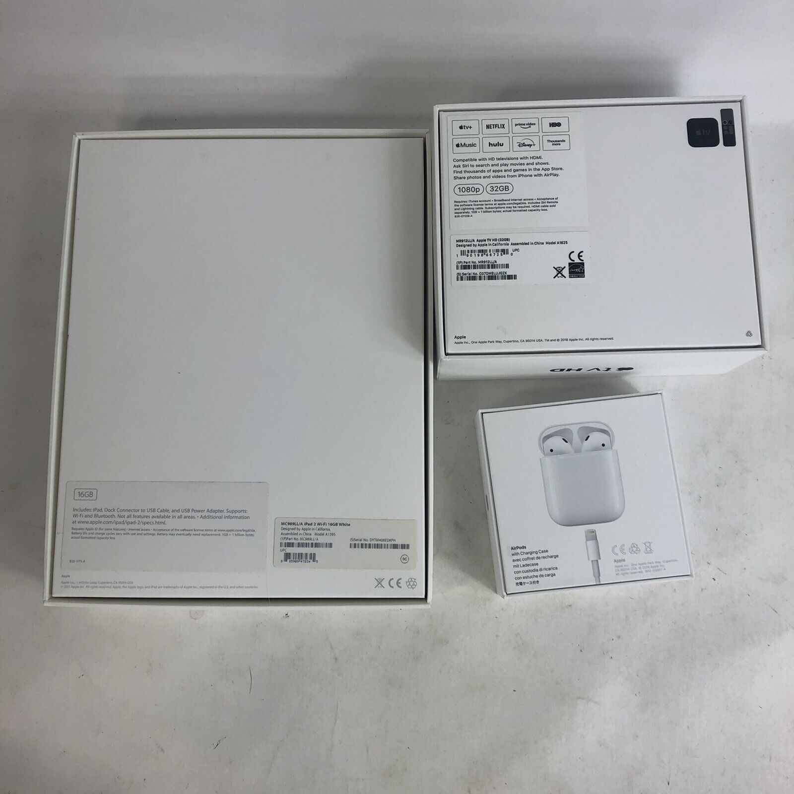 Lot of 9 Empty Boxes for 4 iPhones 1 iPad 2 1 MacBook Pro Apple TV HD Airpods  Apple N/A - фотография #8