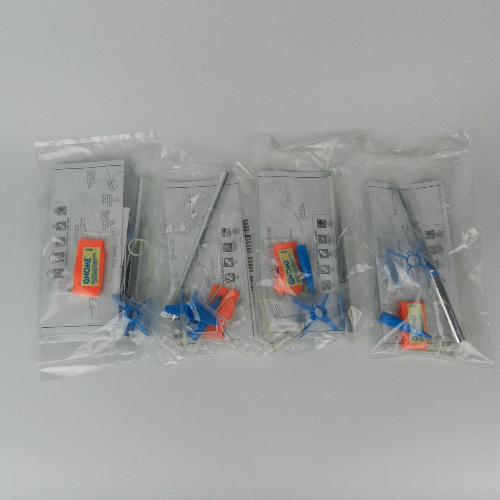 Set of 4 Estes Gnome Beginner Model Rockets #0886 w/ Instructions New Sealed Estes 0886