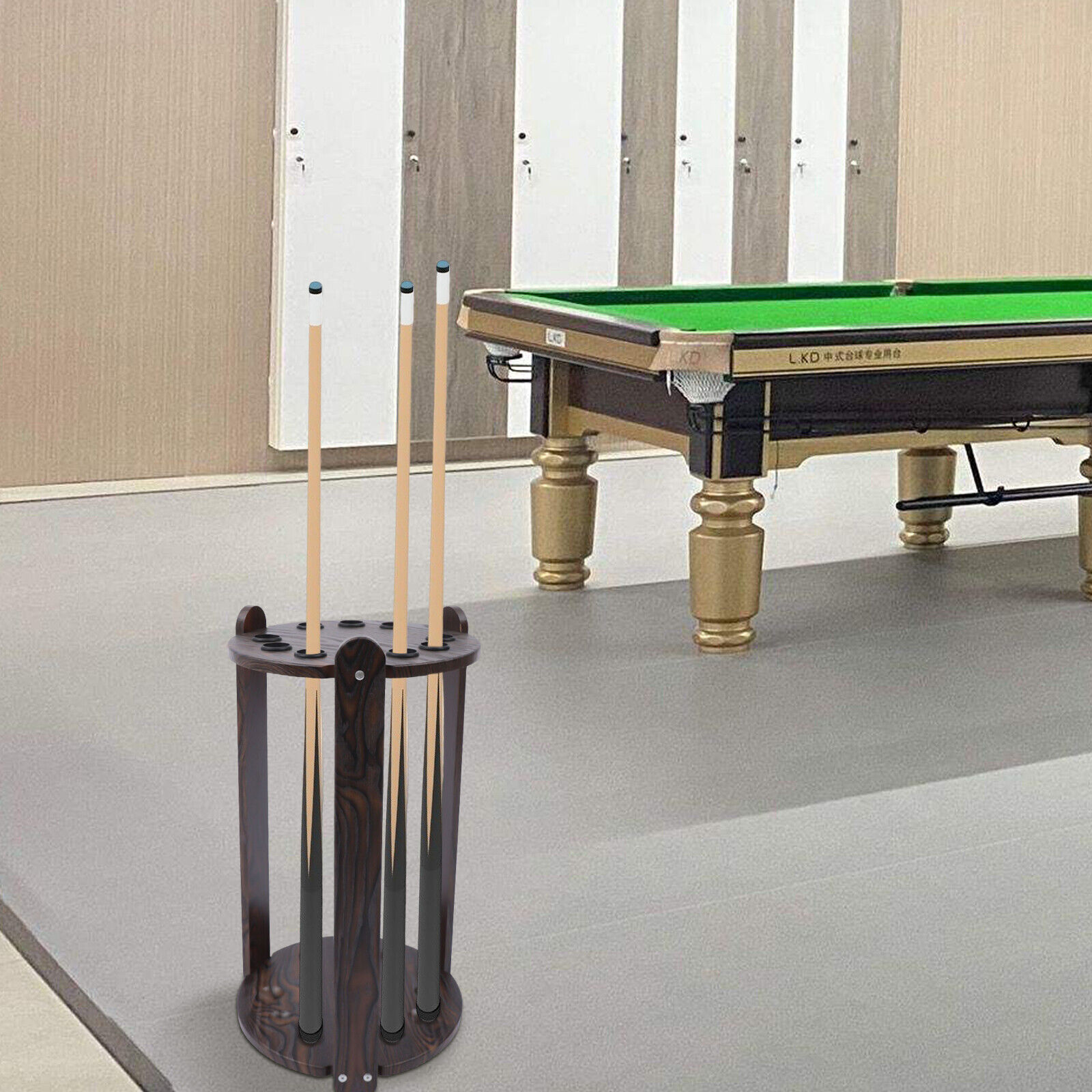 9 Pool Cue Rack Torage Holder Wooden Round Floor Stand Billiard Stick Cue Rack Unbranded Does Not Apply