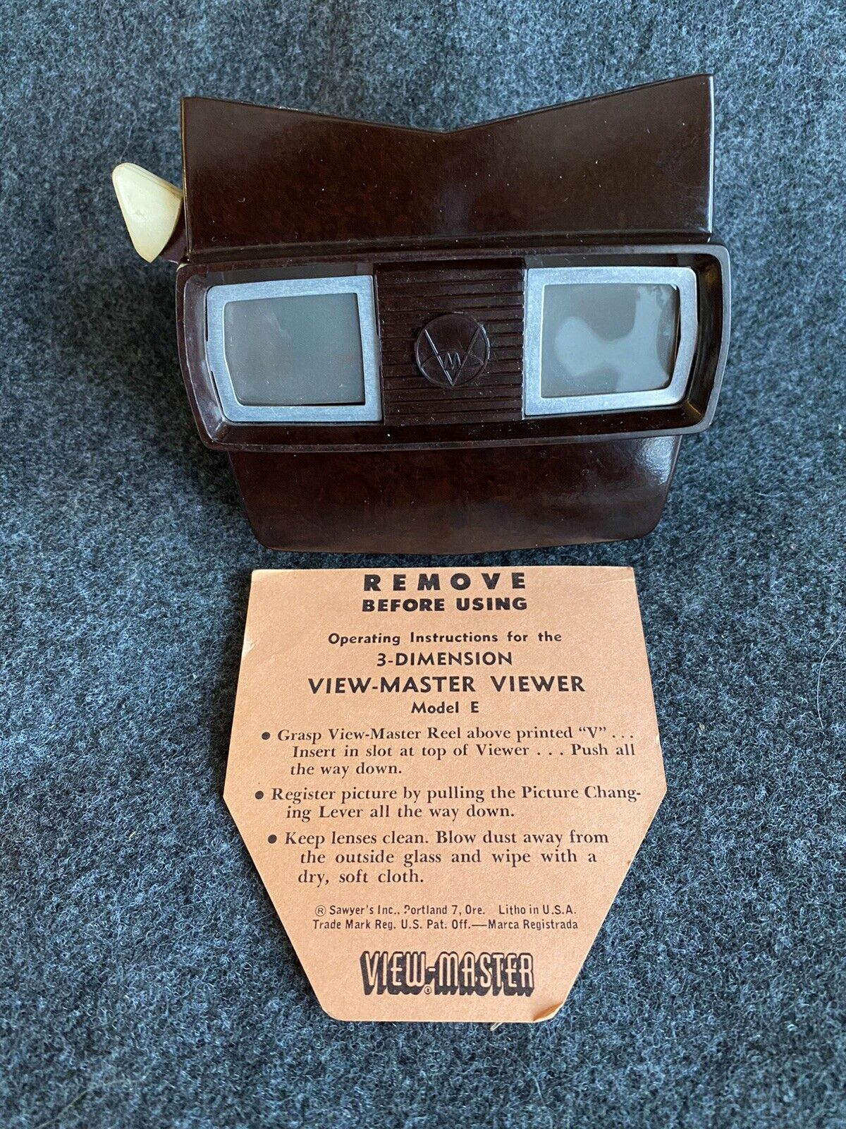 Vintage 1940's Bakelite View-Master Model E 3-D Viewer & 7 Fairy Tales Reels  Sawyers - фотография #4