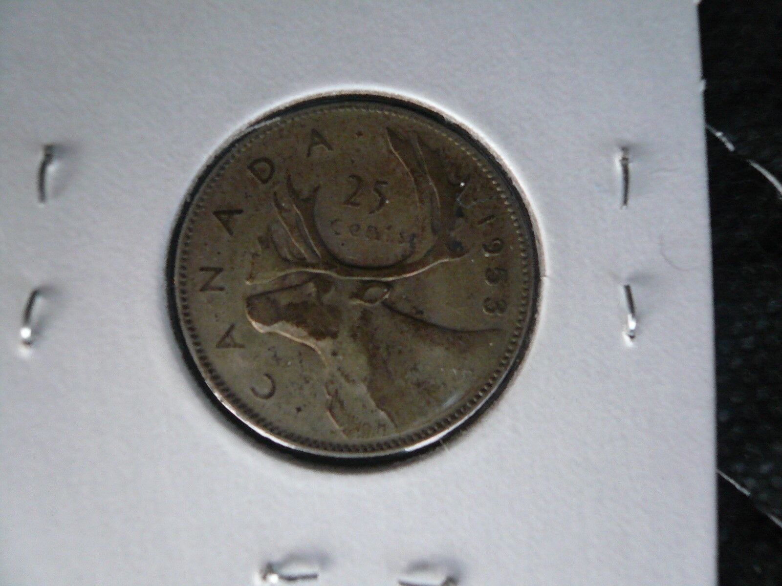 1953  CANADA 25 CENTS "LARGE DATE 1953" ELIZABETH II 80% SILVER SET OF 2 COINS Без бренда - фотография #4