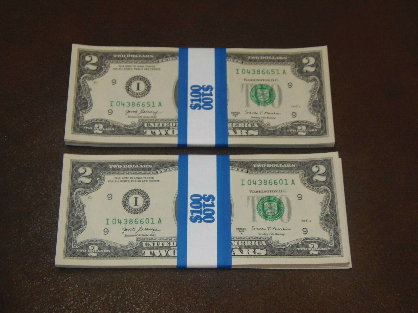 ONE STACK (50) 2017A  MPLS TWO DOLLAR $2 Notes  UNCIRCULATED BEP PACK / BRICK Без бренда - фотография #8
