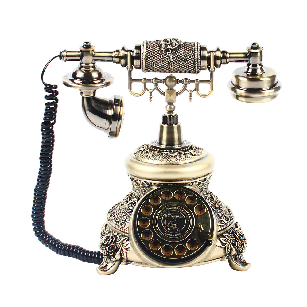 Vintage Bronze Telephone Antique Rotation Dial Phone One-Button Calls  HOT Unbranded Does Not Apply - фотография #11