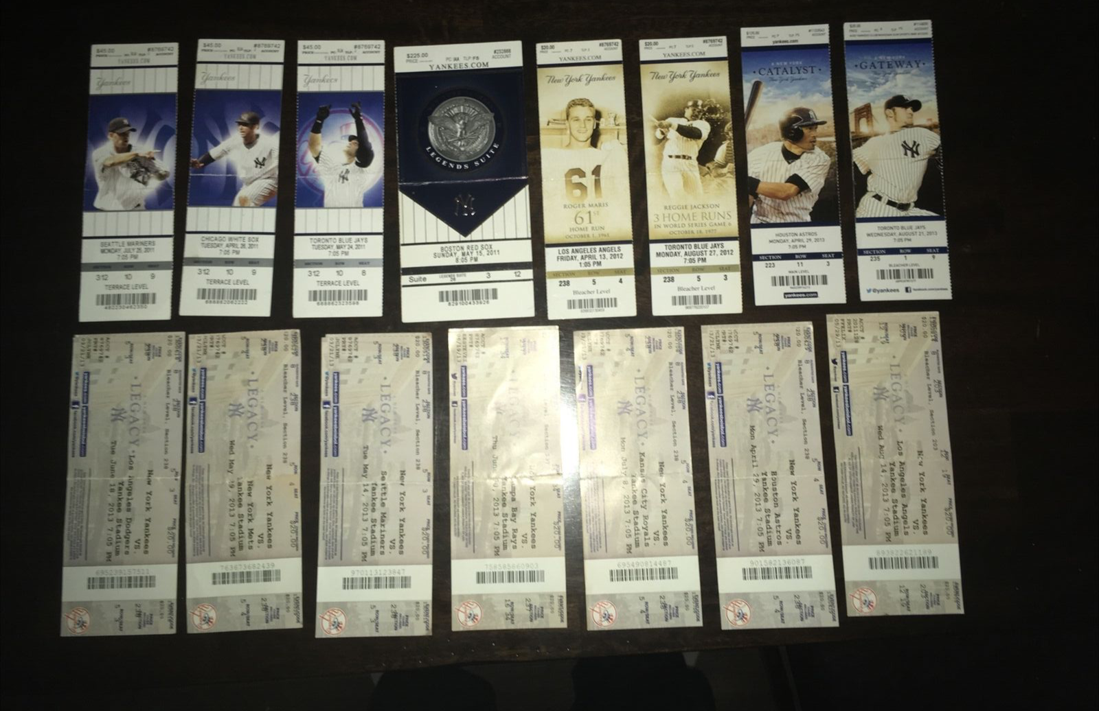 New York Yankees Baseball 1999-2019 Full Tickets & Stubs Lot 90+ Без бренда - фотография #7