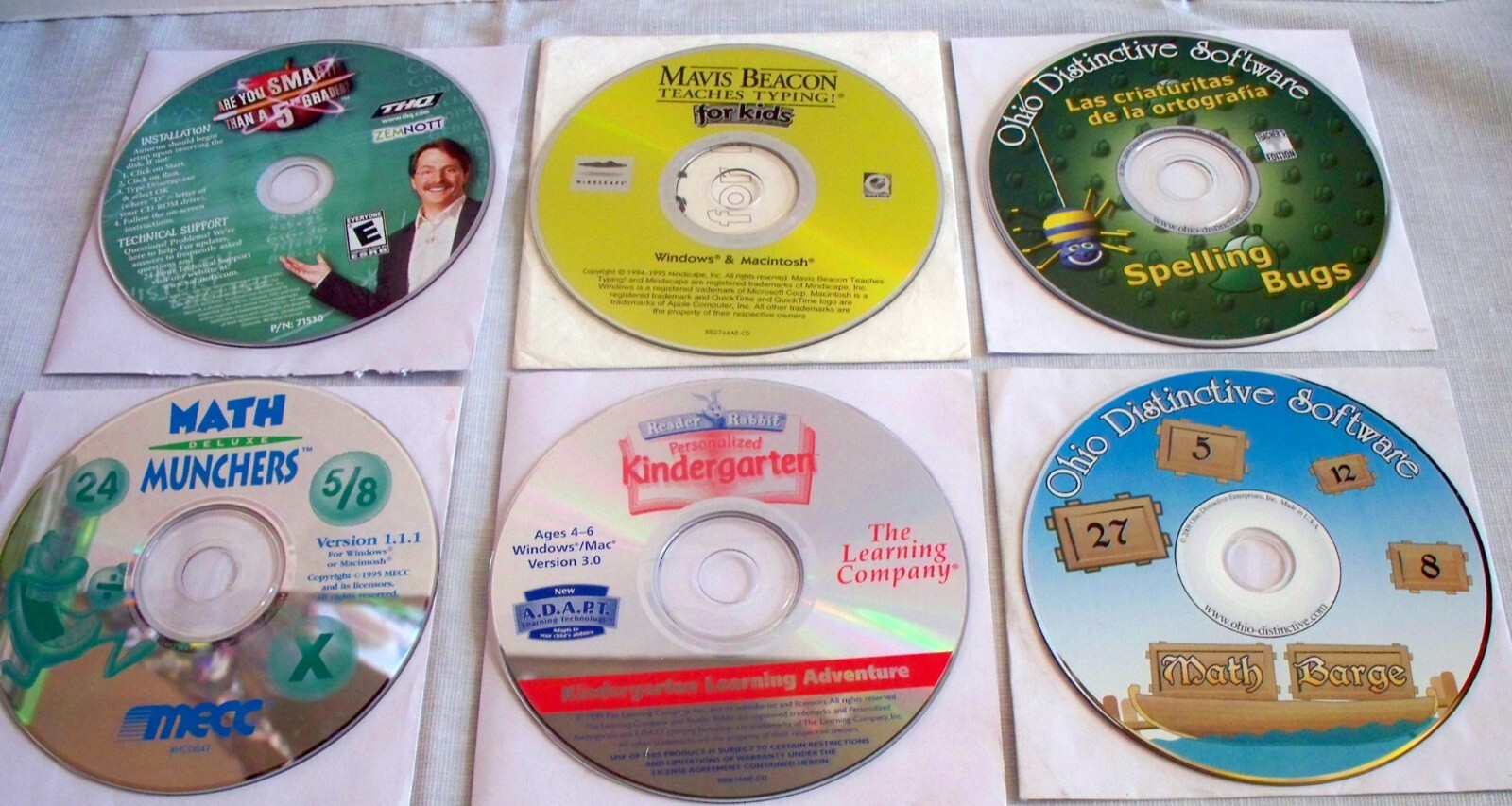 LOT OF 6 CHILDRENS EDUCATIONAL PC CD-ROM GAMES W/ MATH SPELLING TYPING WINDOWS + Individual Software - фотография #2