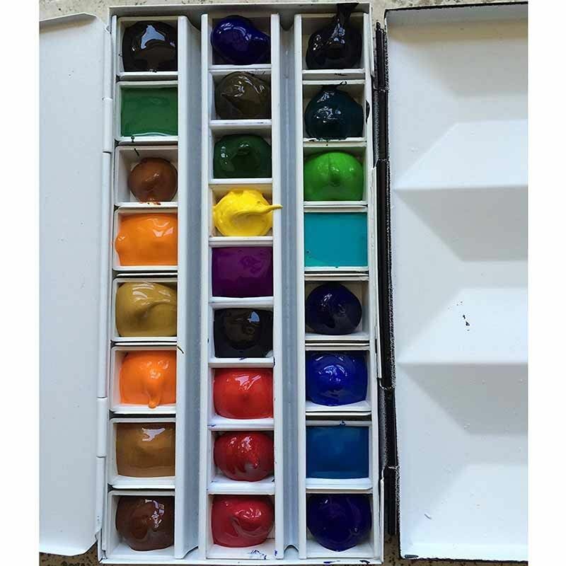 24 x Watercolour Case Drawing Palette Box Half Paint Art Water Colour Empty Pans Unbranded Does Not Apply - фотография #3