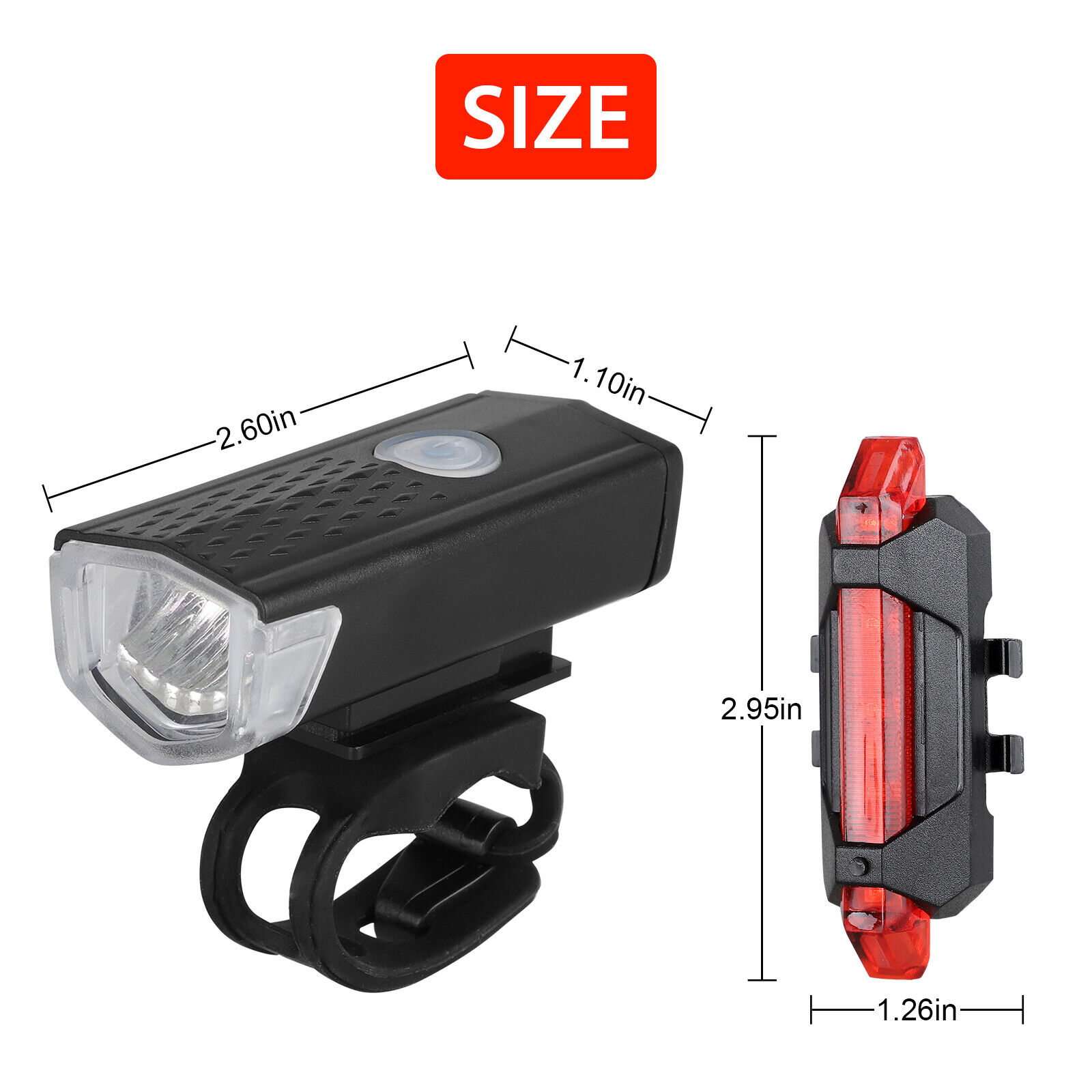 2Sets USB Rechargeable LED Bicycle Headlight Bike Head Light Front Rear Lamp Kit Kepeak Does Not Apply - фотография #12