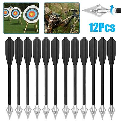12Pcs Crossbow Bolts 6.5" Aluminium Arrows Broadhead Hunting Mini Archery Pistol EEEKit Does Not Apply