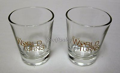 ATWT As The World Turns Shot Glasses From Studio Wrap Party - New Set of Two Без бренда