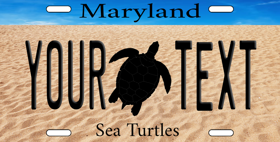 Maryland Personalized Custom License Plate Tag for Auto Sea Turtles Interesting