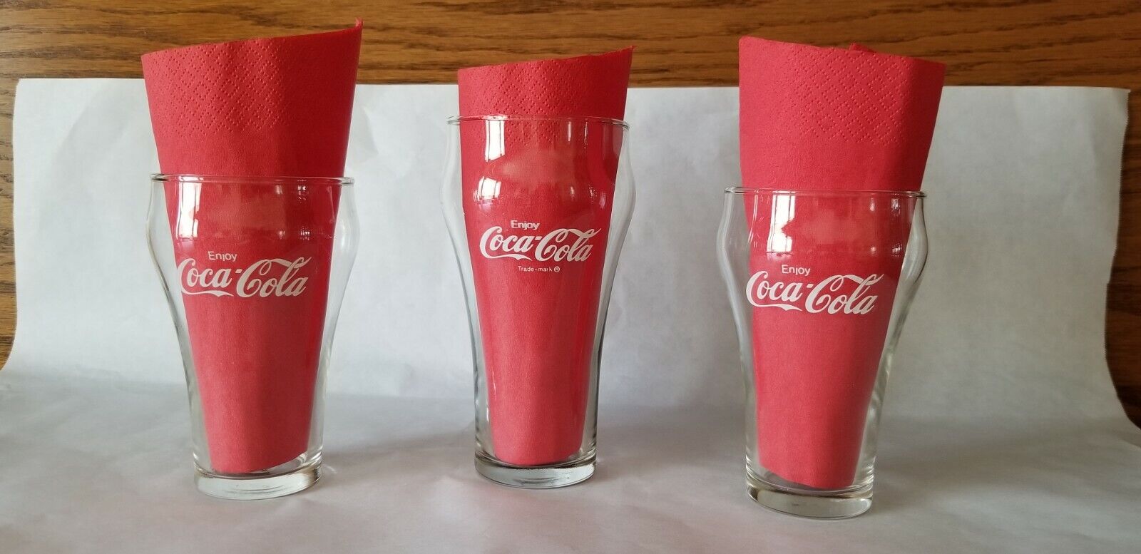 3 Vintage Enjoy Coca Cola Coke Glasses  Coca-Cola
