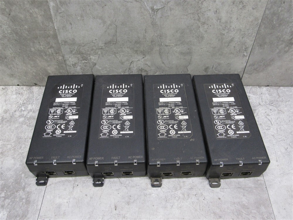Lot of 4 Cisco Power Injector AIR-PWRINJ4 POE30U-560(G) 56V 0.55A w/ power cord Cisco