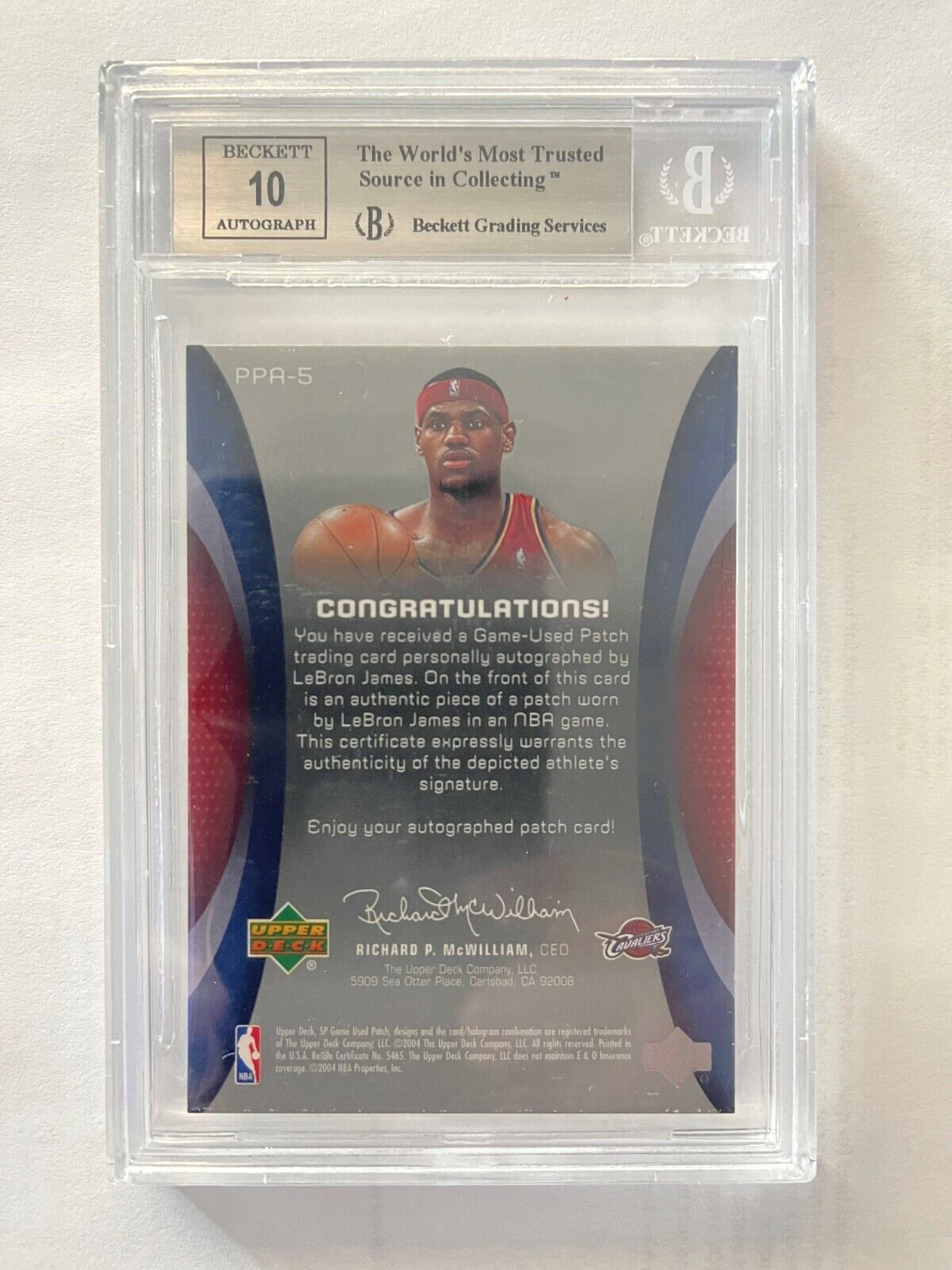 LEBRON JAMES 2004 SP GAME USED PATCH AUTO UD #3 AND #4 OF 10 BGS AUTHENTICATED Без бренда - фотография #6