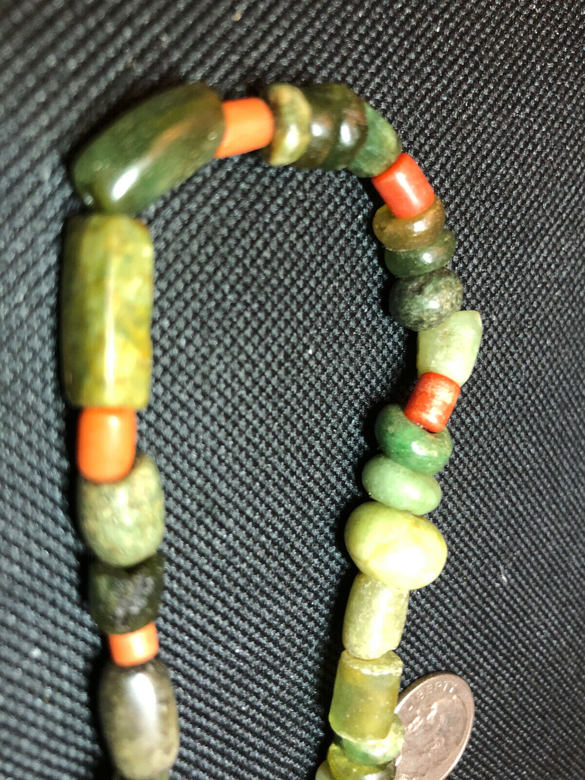 Pre Columbian Mayan AUTHENTIC JADE BEADS (38) Pieces + (35) Red Agate beads Без бренда - фотография #4