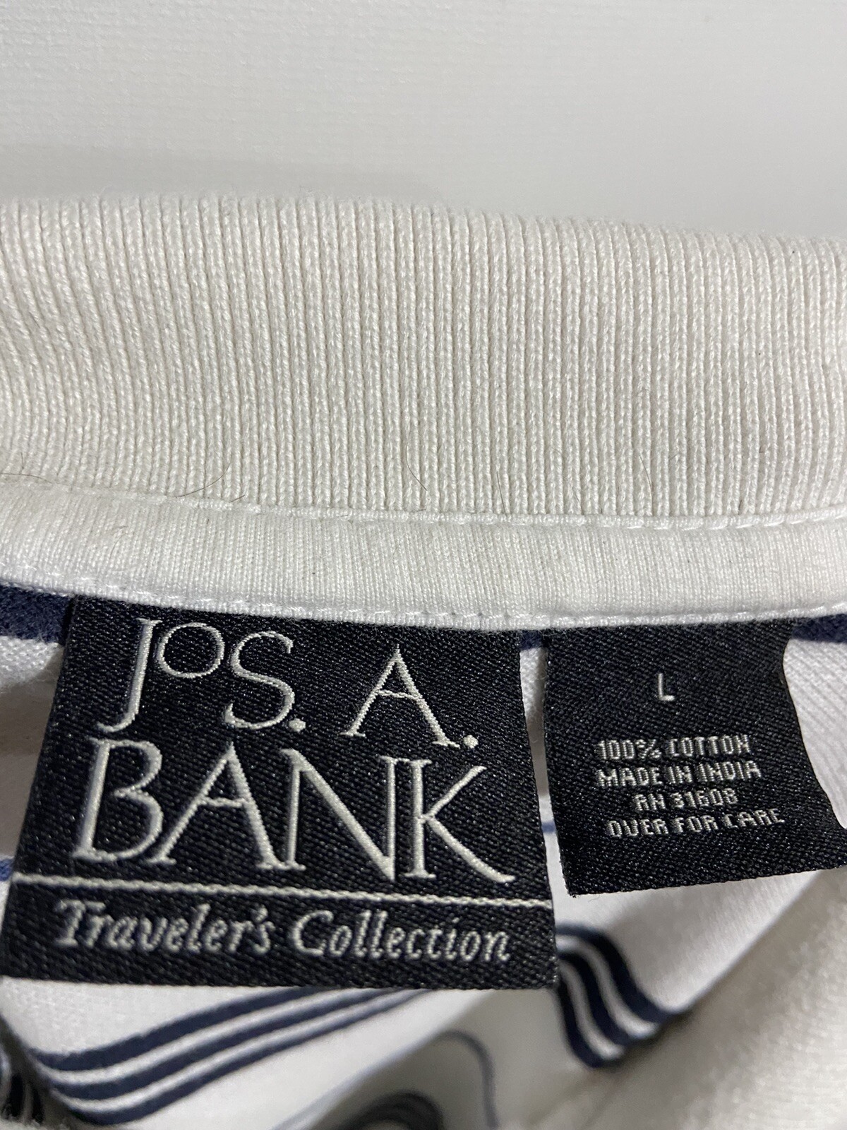 LOT OF 2 Jos A Bank Large L Orange / White Black Mens Casual Polo / Golf Shirt Jos A Bank - фотография #7