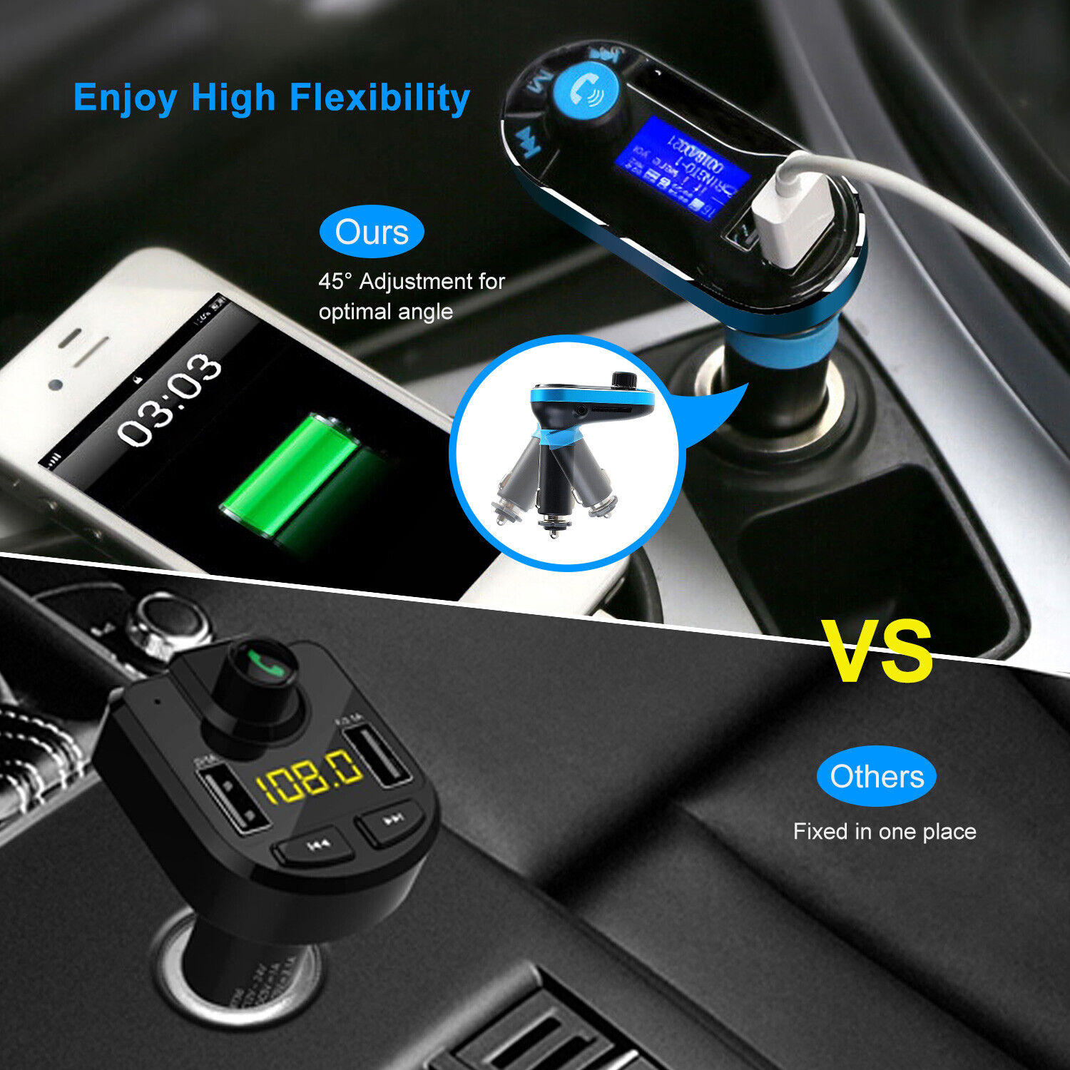 Car FM Transmitter Handsfree Wireless MP3 Player Radio Adapter Dual USB Charger iMounTEK Does Not Apply - фотография #9
