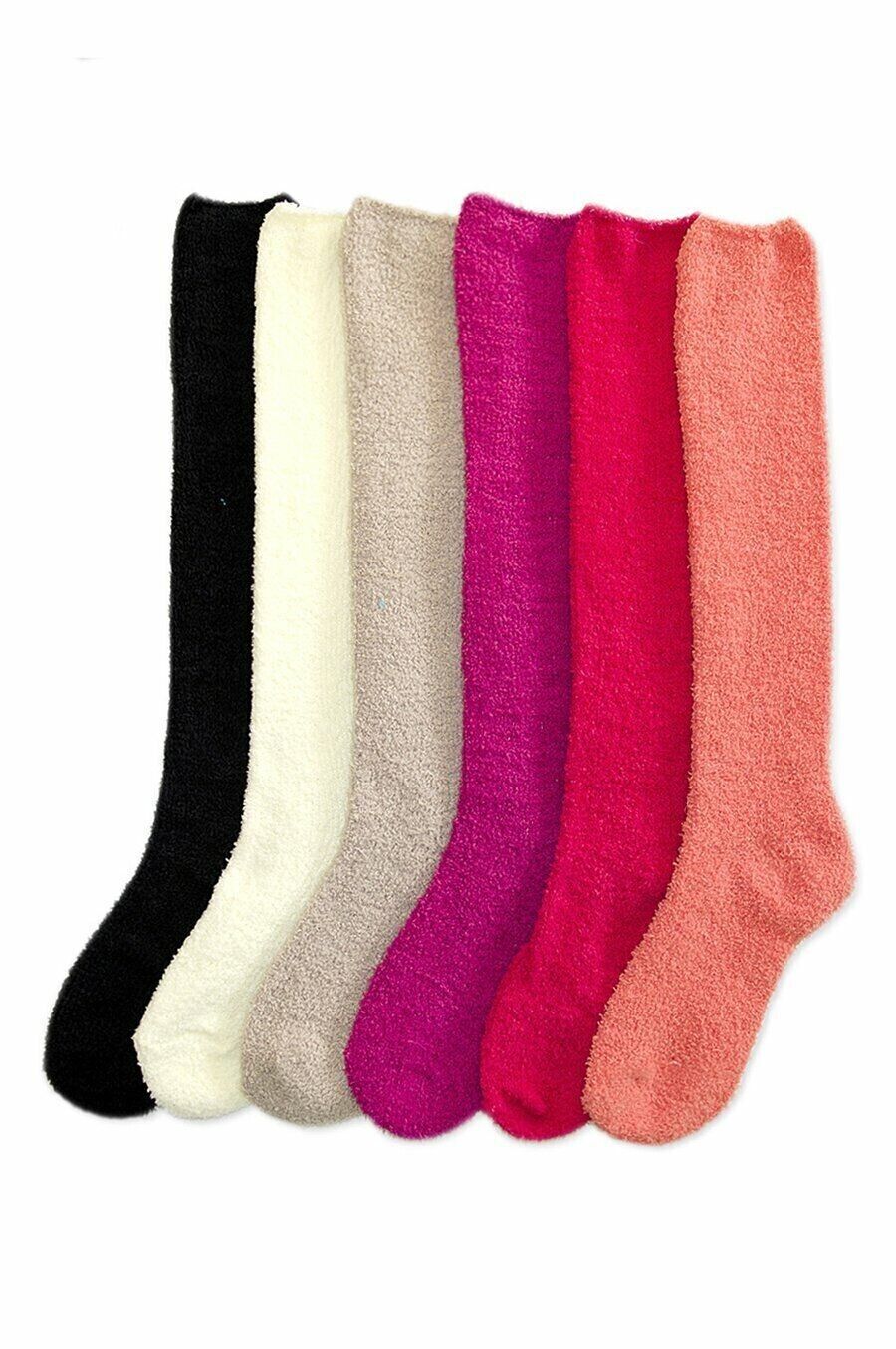 3 Pair Women Plush Pastel Winter Socks Long Knee High Cozy Fuzzy 9-11 Slipper Mopas 3PAIR - фотография #2