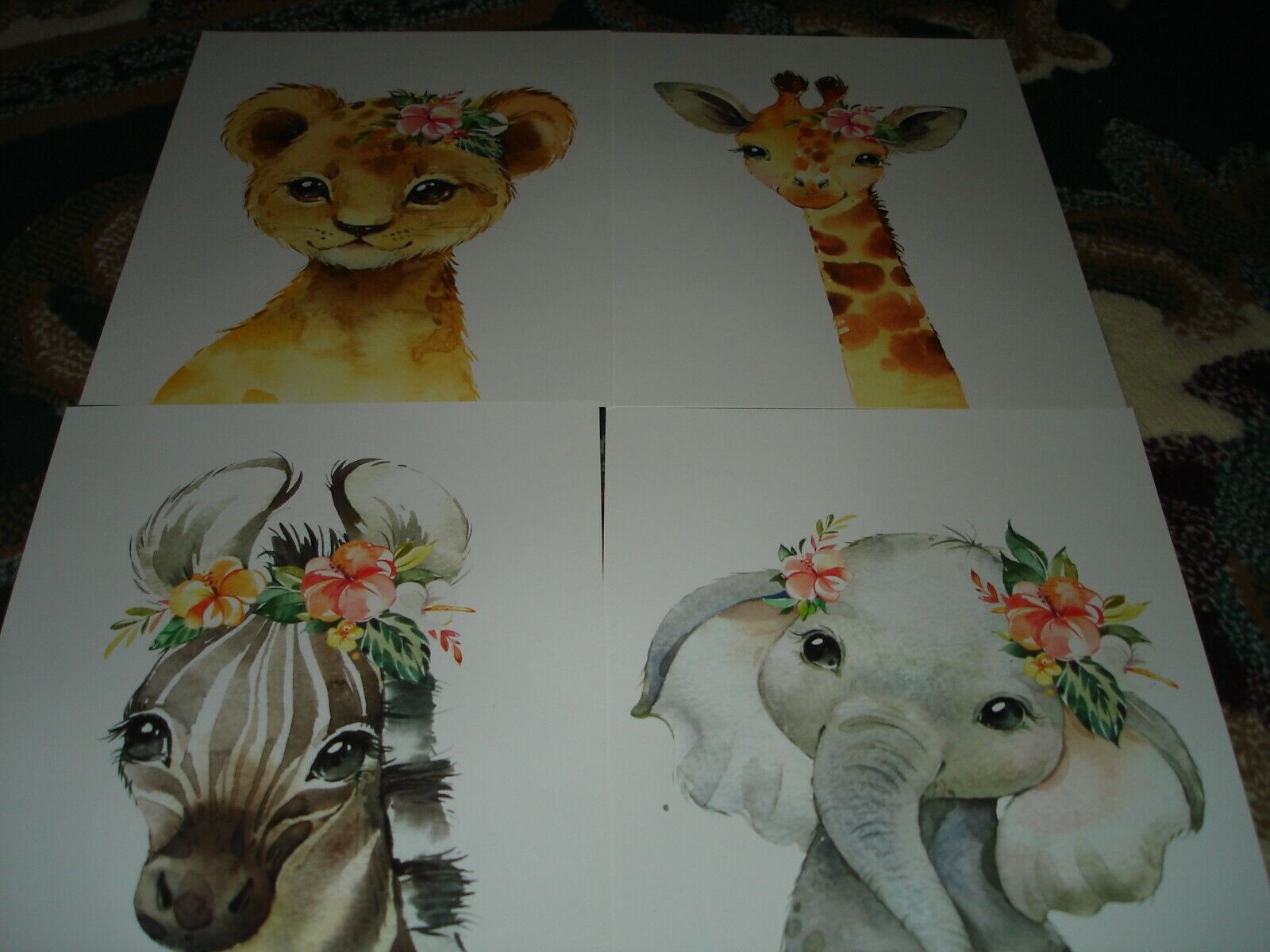 Nursery Decor Wall Art Kids Room Baby Animal Prints (4) DESIGNS BY MARIE 8 X 10" DESIGNS BY MARE XYZ