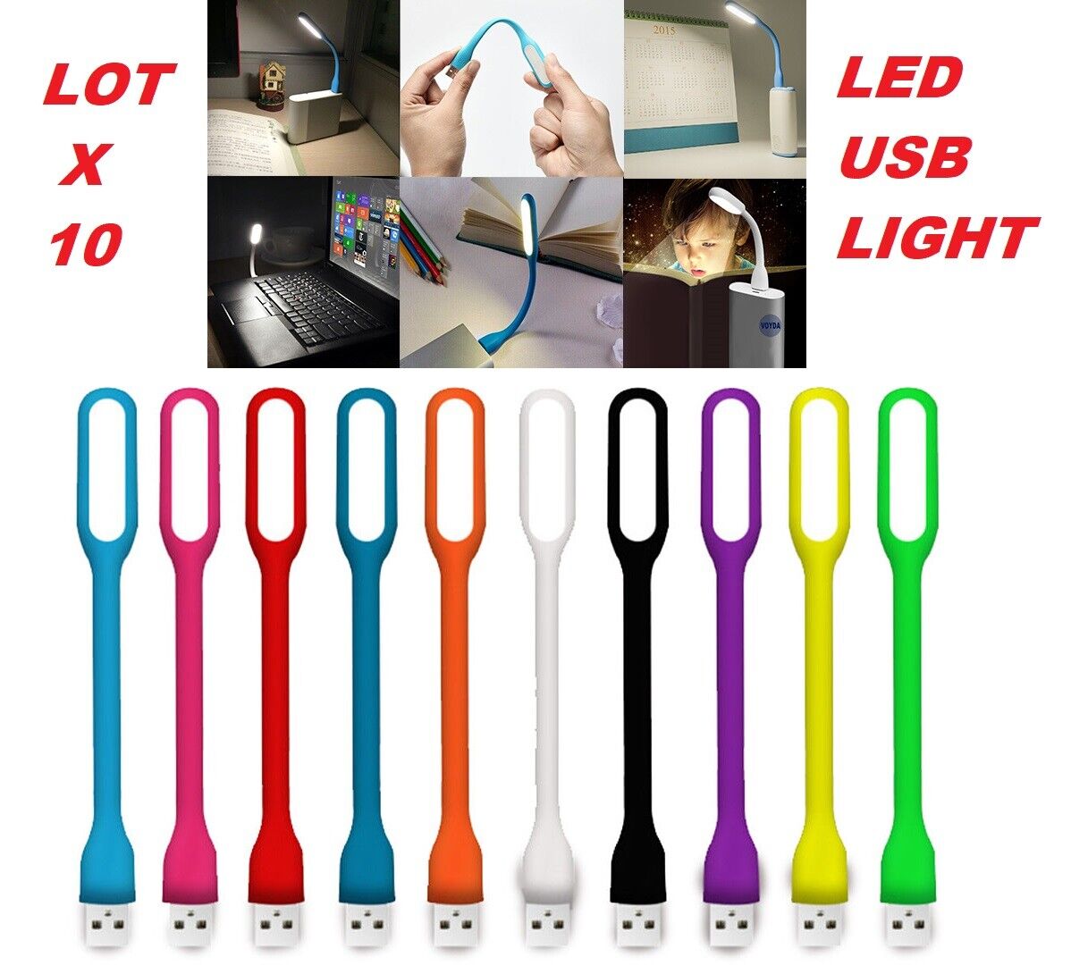 new lot 10 USB LED Light Lamp for Computer Keyboard Laptop Notebook power bank  Ving 0346002159000