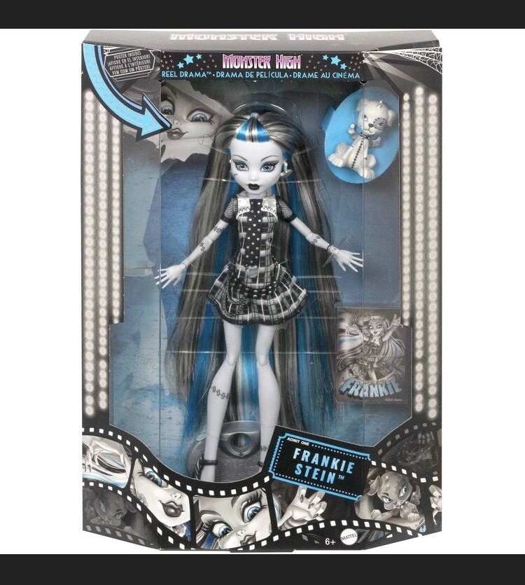 Monster High Drama Reel Frankie Stein Mattel Black White NEW SEALED SHIPS TODAY Monster High N/A - фотография #4