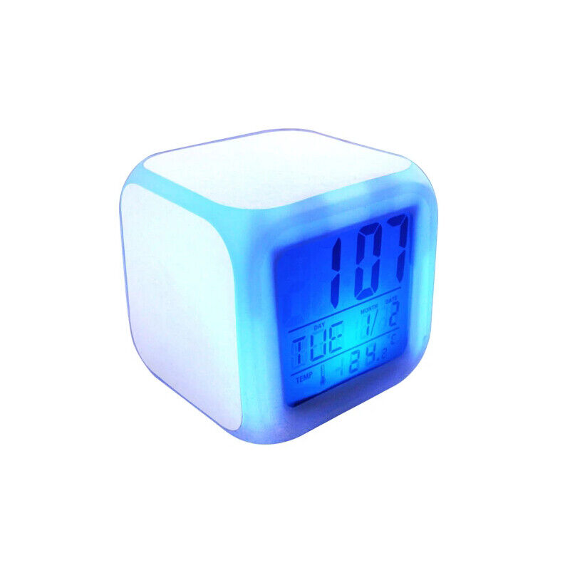 10pcs Blank Sublimation Digital Alarm Thermometer Night Glowing 7 Colors Clock Unbranded - фотография #7