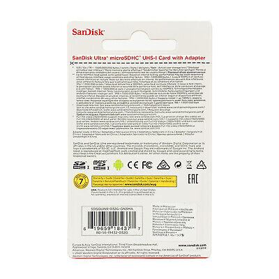 SanDisk Ultra Micro SD 32GB UHS-I Class 10  Card With Adapter 100Mb/s Pack of 5 SanDisk SDSQUNR-032G-GN3MA - фотография #2