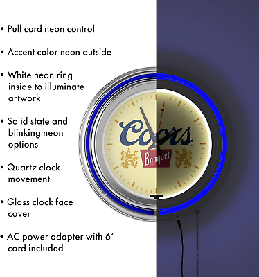 Coors Banquet 14-inch Neon Wall Clock Trademark Fine Art Not Applicable - фотография #4