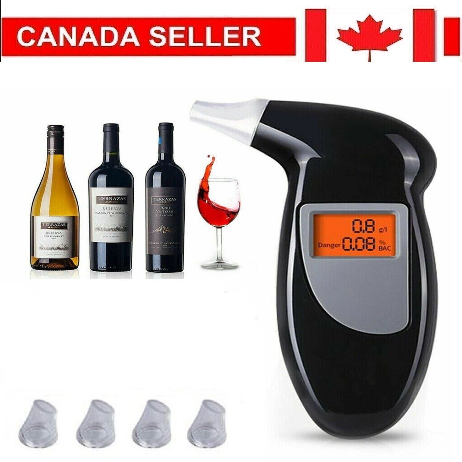 Breath Alcohol Tester Breathalyser Self Analyzer Digital Detector Police Dailyselect Dose not apply