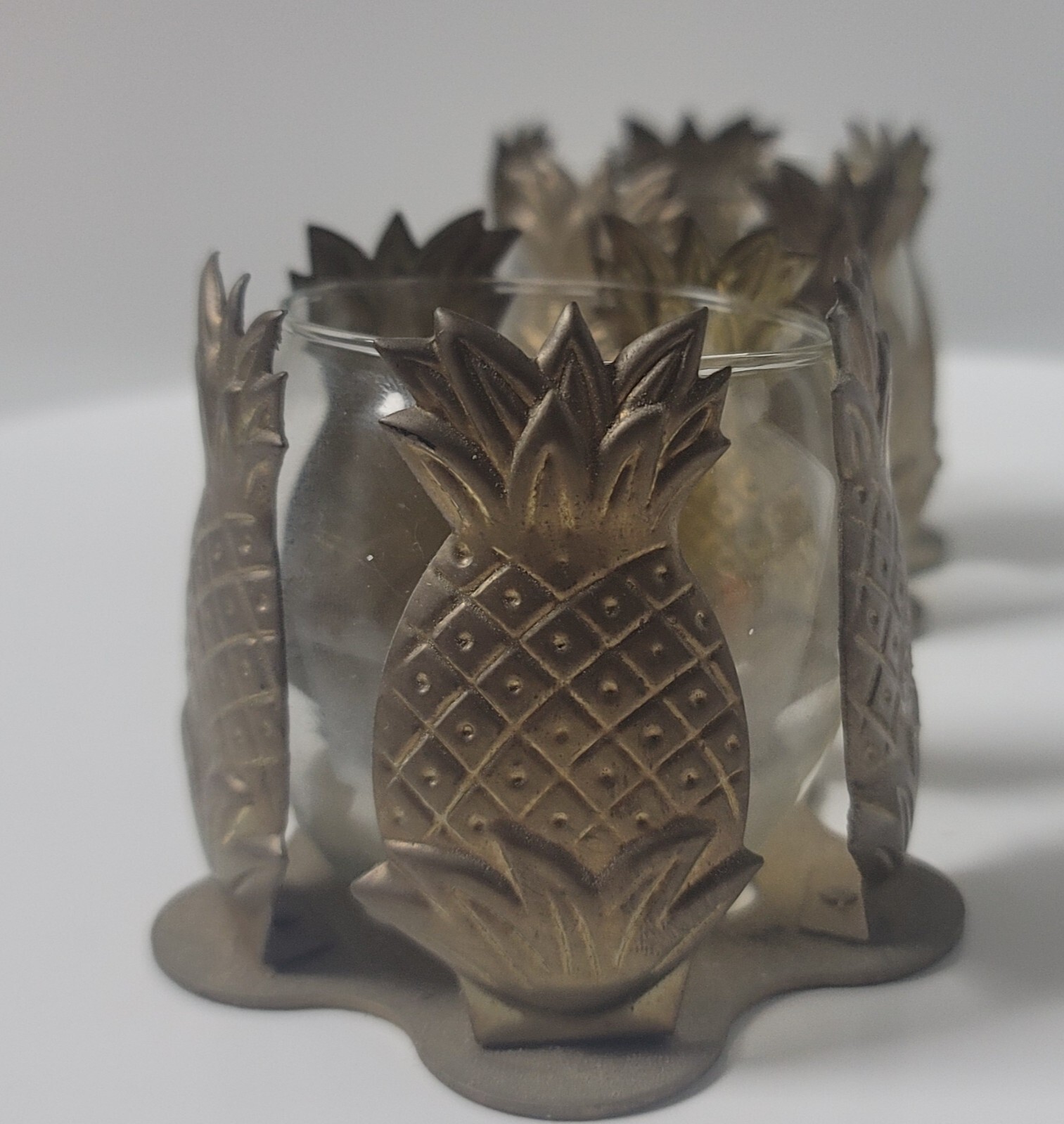 Interpur Brass Pineapple Votive Candleholders - Set of 2 Interpur - фотография #3