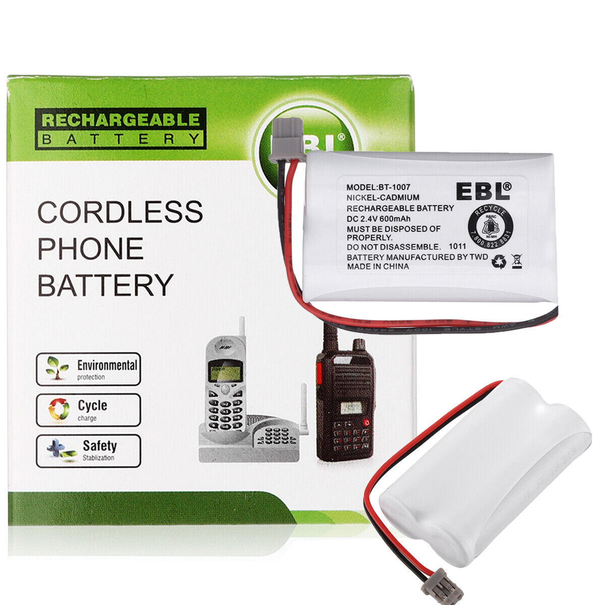 2x BT-1007 Cordless Phone Rechargeable Battery For Uniden BT-1015 BBTY0651101 EBL - фотография #12