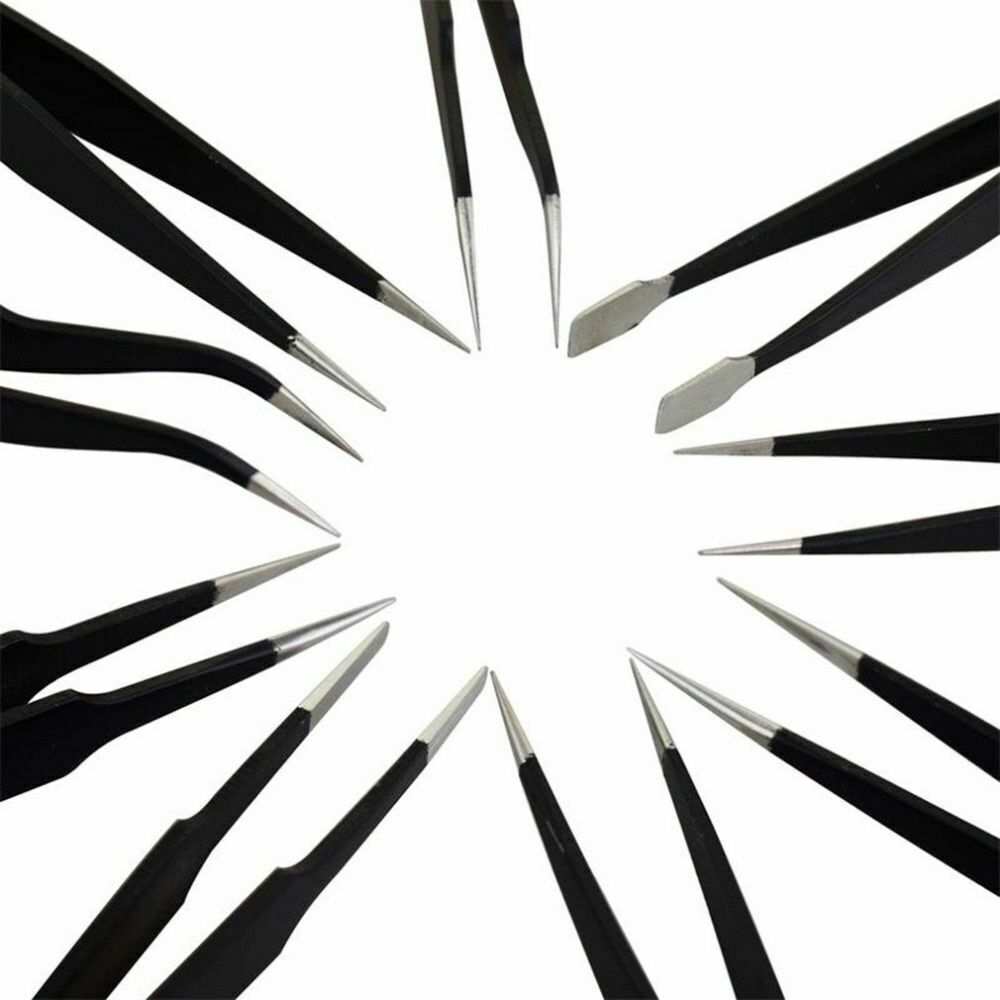 10pc ESD Tweezers Precision Set Stainless Steel For Electronics & Jewelry Repair Unbranded Does Not Apply - фотография #4