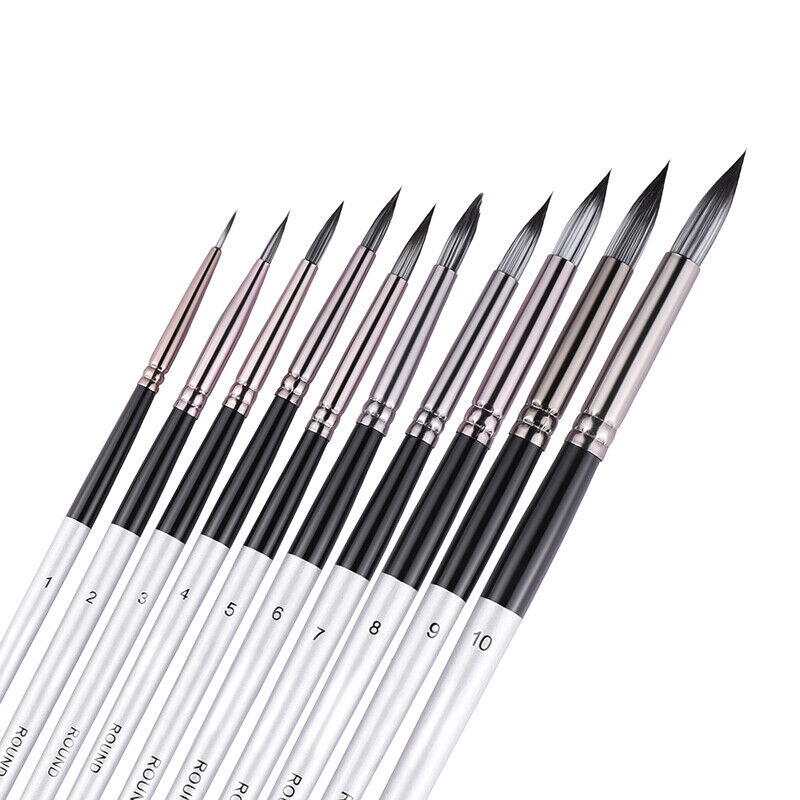 10Pcs Round Fine Detail Painting Drawing Brush Kit Art Craft Paint Brushes Set Unbranded Does Not Apply - фотография #8