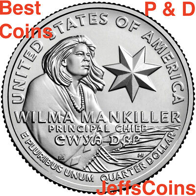 2022 P D Wilma Mankiller American Women Washington Quarter 2 New Clad PD Best Без бренда