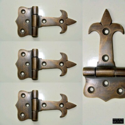 4 solid Brass DOOR small hinges vintage age antique style restoration heavy 3" B Без бренда - фотография #2