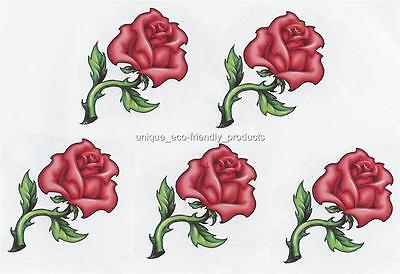LOT 5 TRIBAL RED ROSES Temporary Tattoo SEE SIZE IN LISTING Unbranded