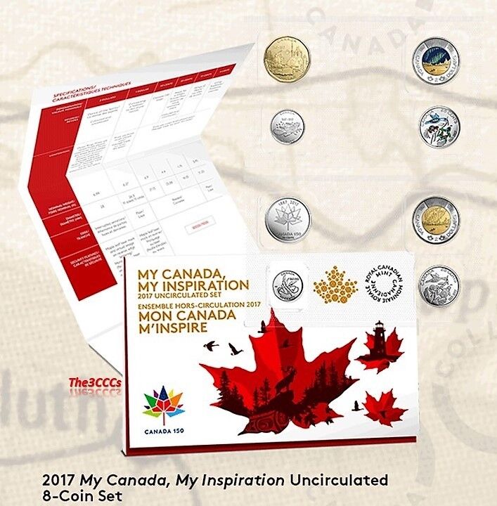 2017 My Canada, My Inspiration Uncirculated 8 Coin & 5 Coin Sets Без бренда - фотография #2