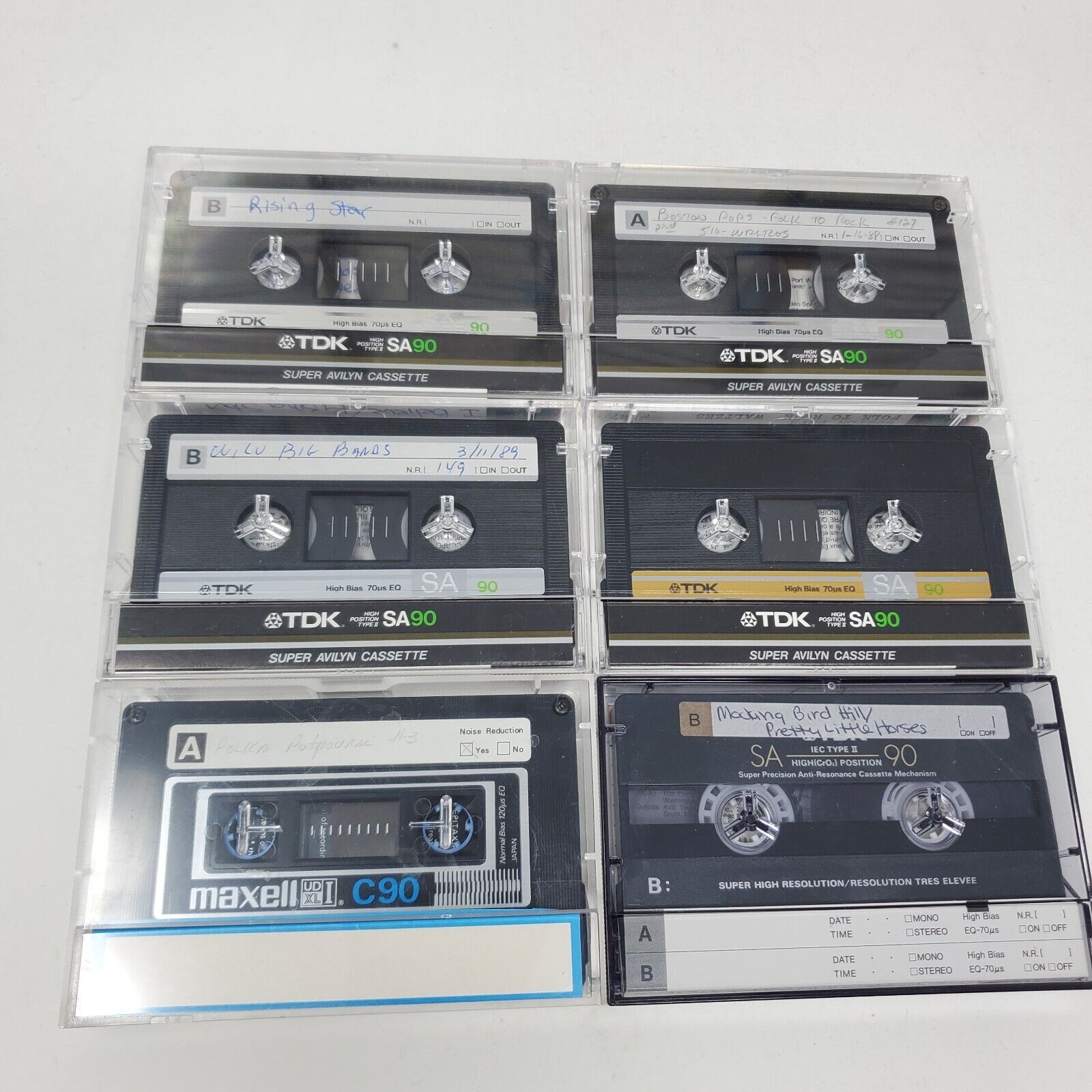 Cassette Lot of 100 with Cases (Recorded On, Maxell XL II, C90, TDK, Sony, Used) Без бренда - фотография #2