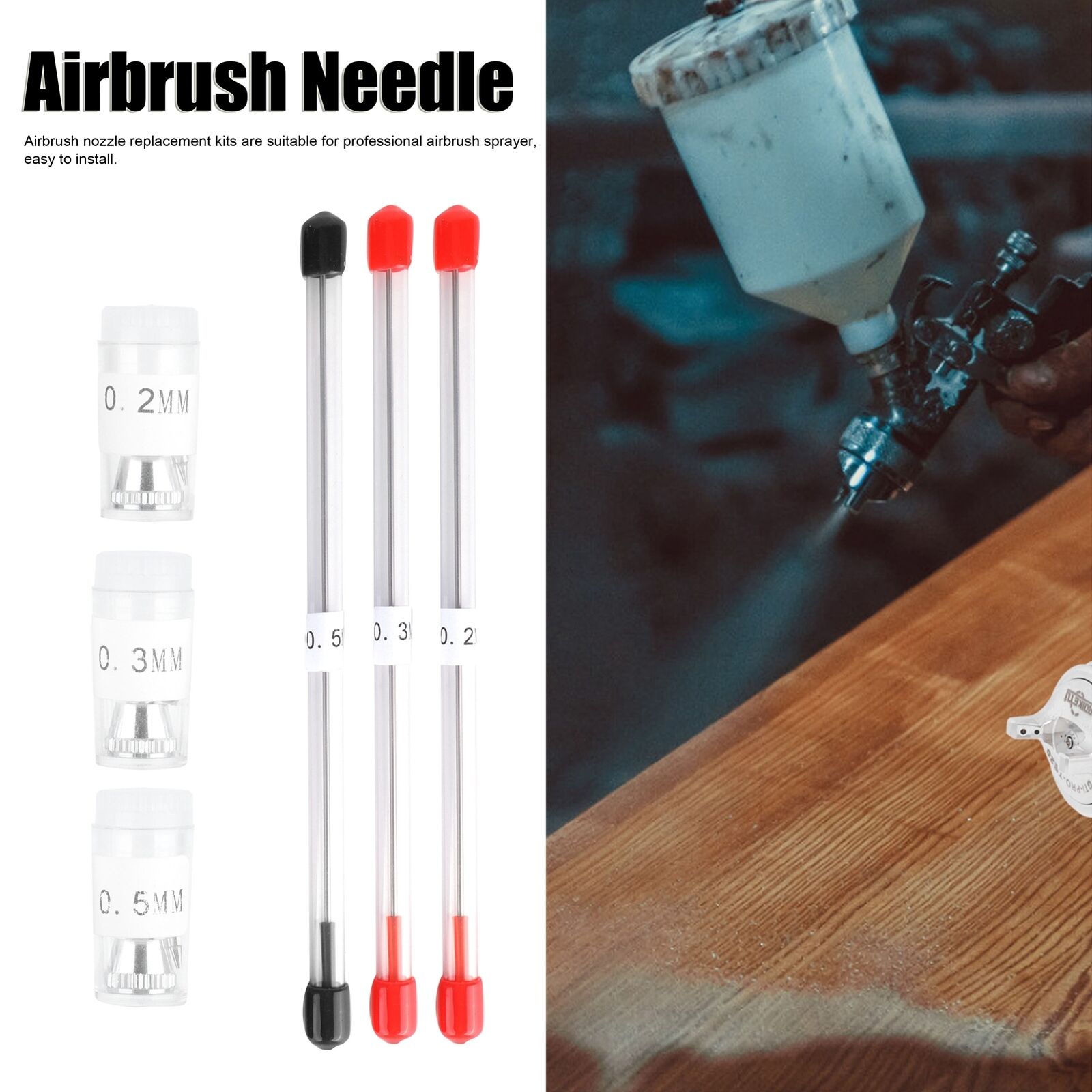 GO Airbrush Nozzle Needle Nozzle Cap Kit High‑quality Airbrush Needle Replacemen Unbranded Does not apply - фотография #17