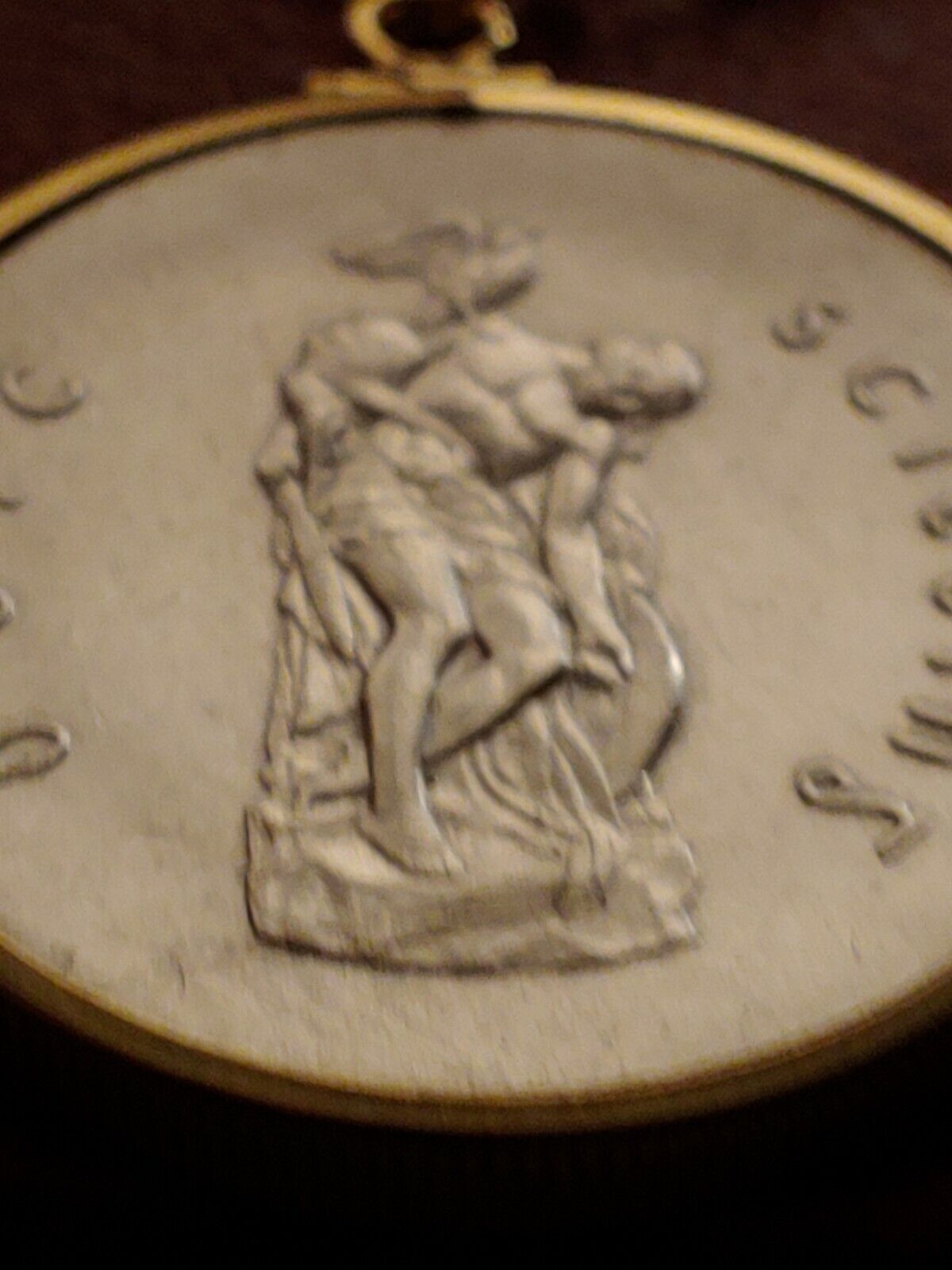 1916-1966 Irish Silver Cuchulaine Coin Pendant 24" 18KGF GOLD FILLED LINK CHAIN Honoredalllies - фотография #7